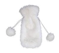 Haoyull Housse de bouteille de vin de Noël en peluche blanche avec cordons de serrage réutilisables pour protection de bouteille de vin