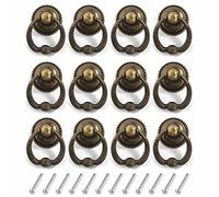 Haoyull Lot de 12 boutons de poignée vintage pour armoire de cuisine, commode, porte, armoire avec anneau de tiroir (3 couleurs)