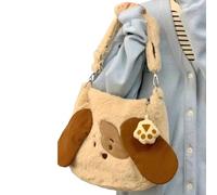 Haoyull Sac à main en peluche avec broderie chien automne hiver sac à main à bandoulière à la mode