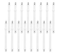 HAOYULUO 16 Pièces Tendeur Drap Housse,Tendeurs de Draps Réglables(30-100CM),Peut être Utilisé pour Lisser Les Planches à Repasser, Les Canapés et Les Fixations de Draps (Blanc)