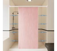 Haoyunll Aimant Rideau de Douche Pliable Magnétique, Rose, 100x180cm | Tissu Imperméable Anti-moisissure Rideaux de Douche Accordéon Plissés Lavables avec Crochet, 220g/m²