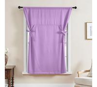 Haoyunll Rideau Cuisine Moderne, Cantonnières avec Attaches, Rideaux Courts Occultant pour Petites Fenêtres, Violet Clair, 80x140cm