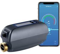 Haozee Vanne d'eau intelligente WiFi et arrêt automatique, surveillance de la consommation d'eau et écran LCD du débit d'eau, batterie rechargeable intégrée, pour tuyau DN20 de 1,9 cm de diamètre