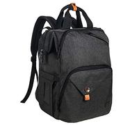 Hap Tim Sac à dos à langer pour bébé, sac à langer double compartiments avec sangles pour poussette, sac à dos imperméable pour sac à langer noir (EU7340-DG)