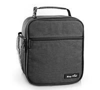 Hap Tim Sac à lunch isolé pour adultes et enfants, sac de boîte à lunch Cool Boys de 6,5 L pour hommes, sac isotherme robuste et spacieux Bento (Gris Foncé)