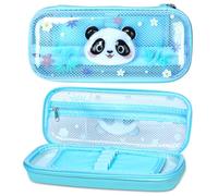 Hap Tim Trousse à Crayons pour Enfants Filles et garçons Grande boîte à Crayons Dessus en PVC Fond Durable en PU et EVA Organisateur de Papeterie pour Fournitures Scolaires et de Bureau(PC-PA)