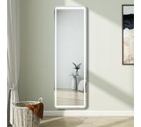 HAPAOSO Miroir au Sol 160x50cm, Miroir au Sol/Mural avec éclairage LED, Grand Miroir Mural pour Chambre, Salle de Bains.