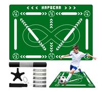 HAPBEAR Tapis D'Entraînement Au Football 90 x 60 cm x 5 mm Idéal Pour L'Entraînement À L'Agilité, La Coordination Et La Maîtrise Du Ballon Chez Les Jeunes, Surface Antidérapante Qui Ne S'Enroule Pas