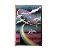 HAPBOX Plaque murale en métal avec LED Zeppelin - Musique rock - Rétro - Vintage - Pour café, bar, chambre à coucher - 30,5 x 20,3 cm