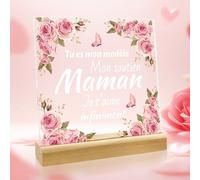 Hapculon Cadeau Fete des Meres, 2025 Cadeau Maman, Ornements en acrylique, Cadeaux Anniversaire Noel Fete des Meres pour Maman Femme Mere Original