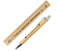 Hapculon Cadeau Instituteur et Enseignant Merci Professeur, Règle Maître Personnalisé avec Texte, Rétractable Bille Idée Remerciements Cadeau fin D'année Scolaire