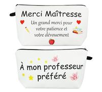 Hapculon Cadeau pour enseignant, merci pour l'enseignant, trousse de maquillage pour enseignant, trousse de toilette, merci pour l'adieu de l'enseignant de l'école primaire, éducateur