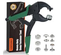 HAPDEN Pince Bouton Pression Metal, Outil De Pression Comprend 3 Matrices Et 40 Jeux De Boutons Pression 15mm pour Les Tauds De Bateaux Le Remplacement des Boutons Pression en MéTal (Vert)