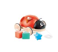 Hape Coccinelle Jouet en Bois 1 an à Tirer - Dès 12 Mois - pour Motricité, Imagination & Dextérité de l'enfant - Jouet à Tirer et Pousser Conforme aux Normes de Sécurité - Adapté aux Petites Mains