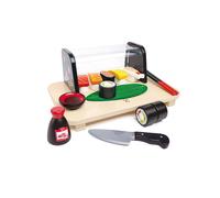 HaPe International – Set de sushis en bois – Jeu d’imitation avec plateau et baguettes