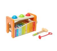 Hape Banc à Marteler avec Xylophone - Jouet Musical en Bois pour Enfant - Instrument d'Éveil et de Motricité pour Bébé dès 12 Mois - Jouet Éducatif - Jeu de Musique Fille et Garçon - Cadeau Naissance