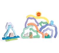 Hape Blocs à Empiler Nature et Animaux - Enfant 2 Ans - Jeu Construction Éveil, Créativité, Motricité - Cadeau Fille Garcon - Jeu Educatif Blocs de Constructions - Activité Ludique