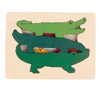 Hape casse-tête en bois Crocodile junior blanc 7 pièces Multicolore G