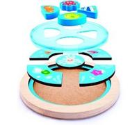 Hape casse-tête en forme de bois bleu de la mer profonde 11 pièces Bleu G