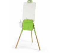 Hape Chevalet Enfant Portable en Bambou - Enfant 4 ans Peinture, Dessin - Activité Créative Maternelle - Toile, Planche à Dessin, Pinces, Étui à Pinceux, Plateau Réglable Fournis - Cadeau Enfant