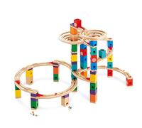 Hape Circuit à Billes Créatif en Bois Le Cyclone Quadrilla - Jeu de Construction Super Kit Complet de 102 pièces pour Le Circuit et 100 Billes - Jeu de Construction en Bois pour Enfant 4 Ans et Plus