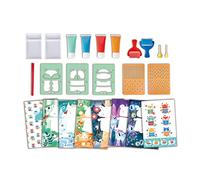 Hape Coffret Artistique Peintures à l'Éponge - Enfants de 3 Ans et Plus - pour Motricité Fine, Créativité - 4 Tubes Peinture, 5 Pochoirs A4, 2 Rouleaux Peinture Inclus - Activité Manuelle Coloriage