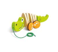 Hape Crocodile Jouet en Bois - Jouet à Tirer Enfant 1 an - Motricité, Imagination & Dextérité de l'enfant - Jouet 1 an 100% Sûr - Jouet Bois Robuste avec Ficelle Facile À Saisir pour Les Enfants