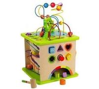 HaPe International Cube d'activité Country Critters – Jouet d'éveil en bois – Jaune – 12 mois+