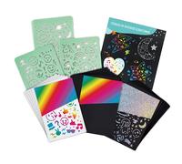 Hape Coffret artistique Tableaux à gratter – 20 feuilles, 2 stylets en bois, Poster A4 – Dès 4 ans
