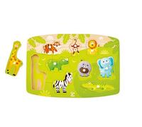 Hape - E1405 - Puzzle à Boutons Jungle, Beige