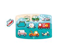 Hape E1406 Puzzle véhicules d'intervention, coloré