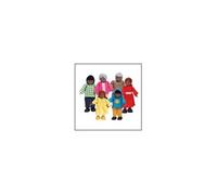Hape E3501 Hape - Famille de 6 poupées à peau sombre