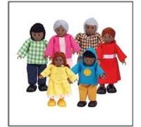 Hape E3501 Hape - Famille de 6 poupées à peau sombre G