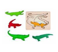 Hape - E6508 - George Luck - Puzzle - Crocodiles - 7 pièces