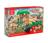 Hape Retro Wooden Train Set With Station Multicolore Enfants