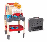Hape Etabli de Construction et Réparation - Outils Bricolage - Jouet en Bois 71 Pièces pour Enfants Filles et Garçons - Kit Éducatif Construction avec Marteau, Perceuse pour Enfant de 3 Ans et Plus