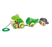 Hape Famille Grenouille Jouet en Bois 1 an à Tirer- Dès 12 Mois- Pour Motricité, Imagination & Dextérité de l'Enfant- Jouet à Tirer et Pousser Conforme aux Normes de Sécurité- Adapté aux Petites Mains