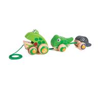 HaPe Jouet en bois Crawling Frog Family – À tirer – Dès 12 mois – Motricité & imagination – Vert