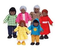 Hape famille de poupées afro-américaines 6-pièces Multicolore G