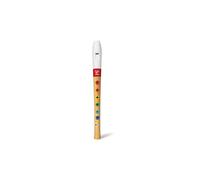 HaPe International Flûte à bec Doré pour débutants Bois Enfants dès 3 ans Livret & Sac