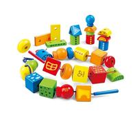 Hape Formes à Enfiler, Ensemble de 30 Perles en Bois à Enfiler, Multicolore