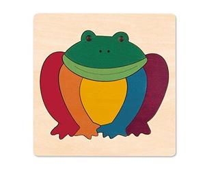 Hape George Luck Rainbow Frog Wood Puzzle (8 Piece)