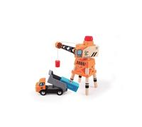 HaPe International – Jouet Grande grue à perche pour circuit train bois – Magnétique, dès 3 ans