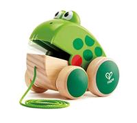 Hape Grenouille Jouet en Bois Enfant 1 an - Jouet à Tirer et Pousser - Motricité, Imagination & Dextérité de l'enfant - Jouet 1 an 100% Sûre - avec Ficelle Facile Adaptée aux Petites Mains