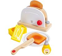 Hape Grille Pain Enfant - Jeu d'Imitation Petit Dejeuner - Enfants de 3 ans et Plus - Accessoires Cuisine Enfant Réalistes - Matériaux Écoresponsables - Grille Pain, Tartines de Pain , Beurre