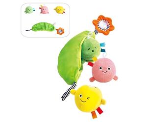 Hape Hochet 3 petits pois | Jouet sensoriel pour enfants | Avec de nombreux sons et textures | A accrocher au landau