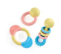 Hape Hochets anneaux de dentition – Lot de 3 – Éco riz japonais – Soulage & stimule les sens