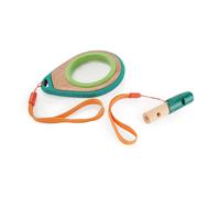 HaPe Kit nature Explorateur – Loupe x4, sifflet 2 tons, bambou et plastique – 3 ans+