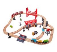 Set de train en bois Hape - 51 pièces - Multicolore - Pour enfants à partir de 4 ans