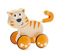 HAPE - Jouet en bois à roulettes - E0363 - Dante le chat qui trottine. Mécanisme intelligent qui fait rouler le jouet vers l'avant